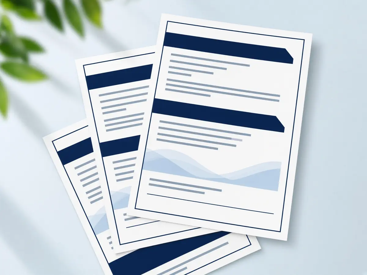 Printed three-page Wells brand audit.